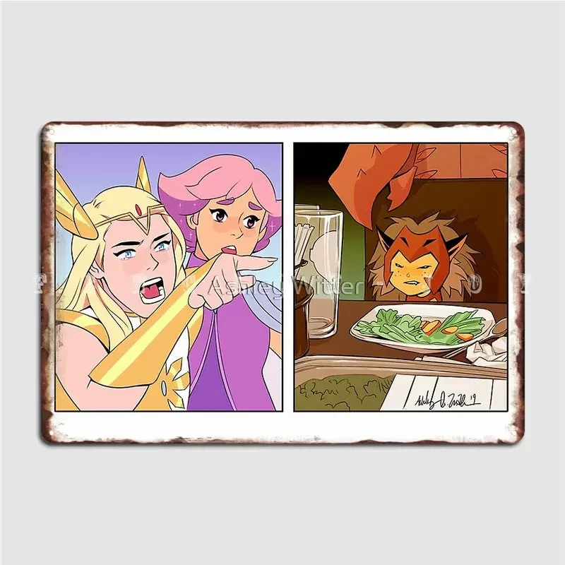 She-Ra Yelling At Catra Meme Metal Plaque Poster Wall Pub Party Custom Wall Decor Tin Sign Poster