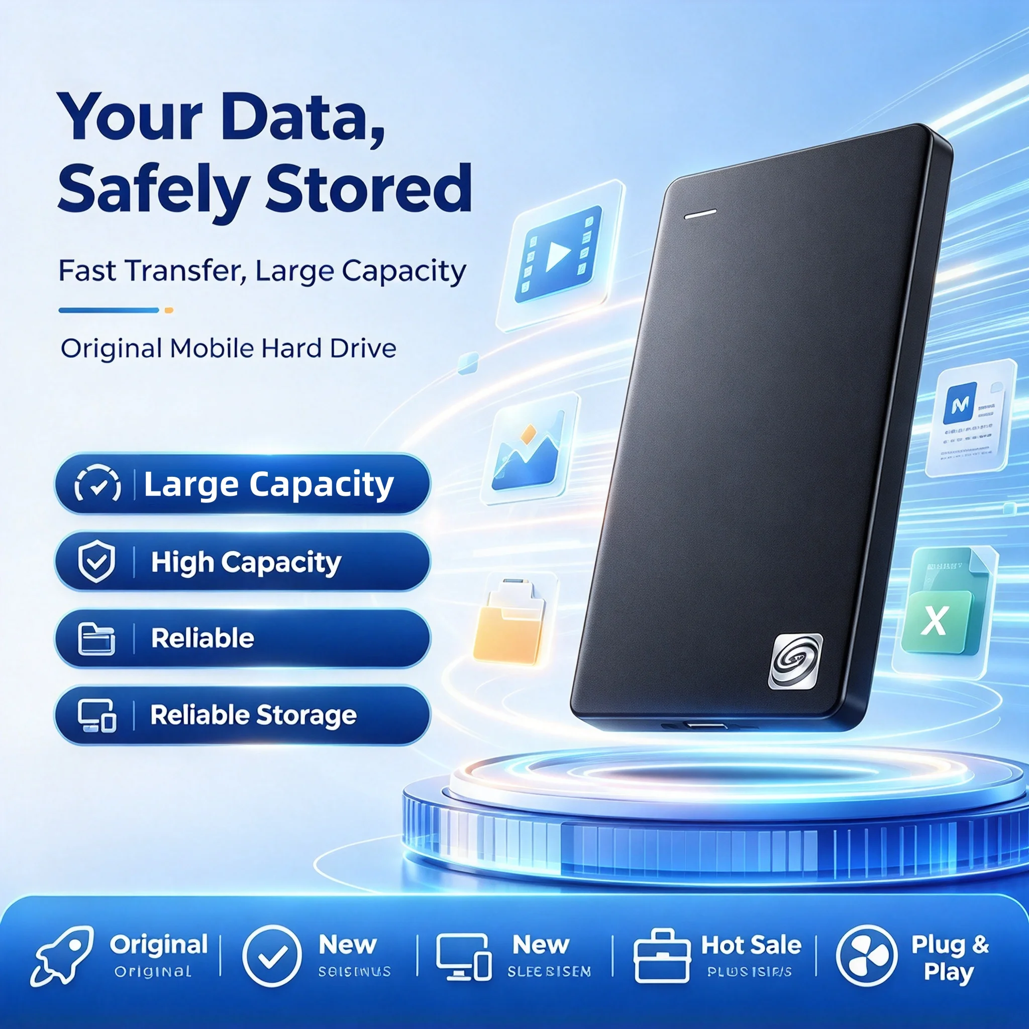 Mobile Portable SSD, 4TB/1TB/500GB/2TB, Encrypted Data Backup, Mac, PC, Laptop, Slim Design, Speed Unleashed, Pro Max Ultra