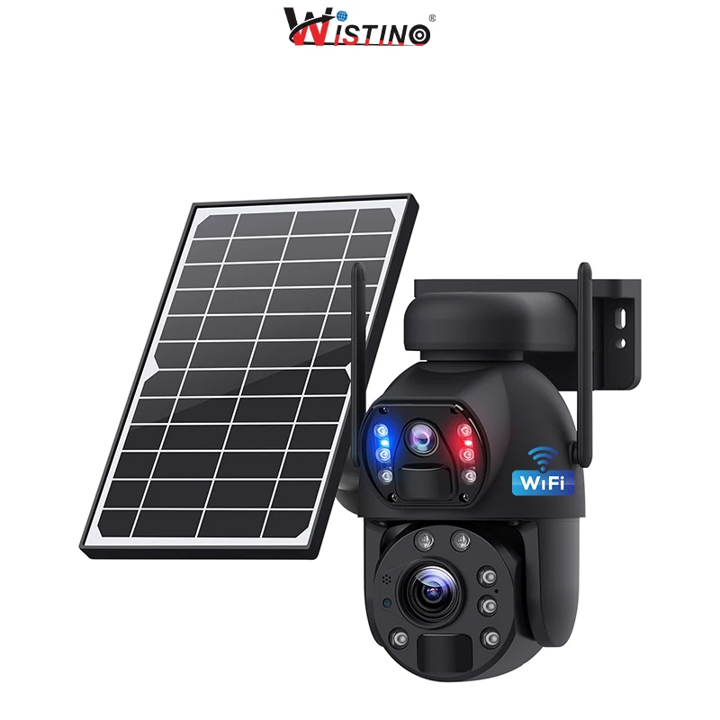 كاميرا Wistino Ubox 6MP فائقة الوضوح 10X Zoom Wifi كاميرا خارجية بطاقة Sd إنذار بالطاقة الشمسية كاميرا CCTV للرؤية الليلية بالألوان #2
