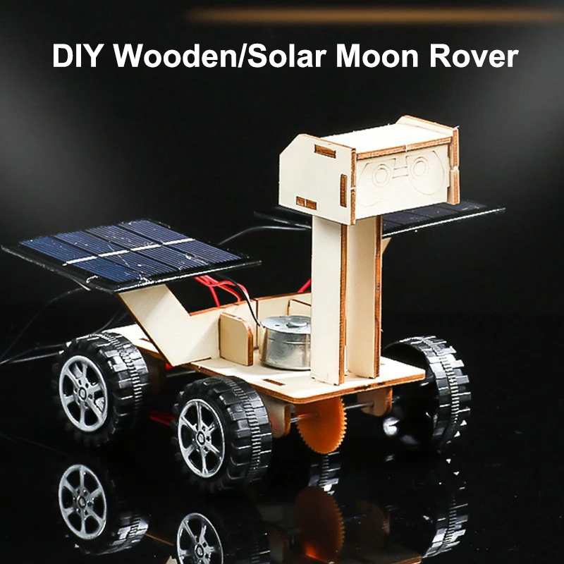 

New DIY Puzzle 3D Wooden Solar Car Lunar Rover Children's Creative Hand-assembled Model Educational Science and Education Toys