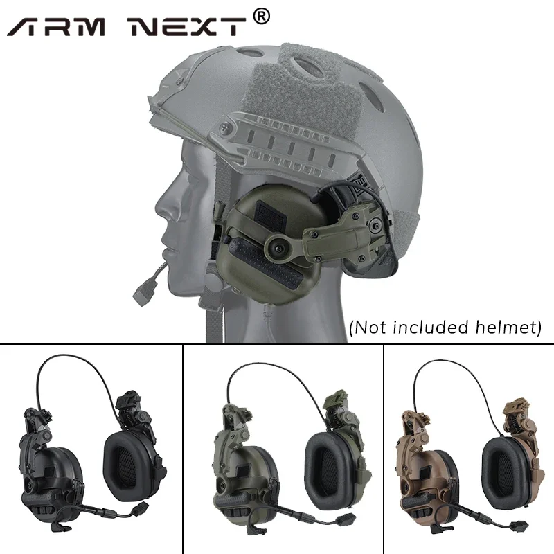 ARM NEXT Army Shooting Earmuffs Tactical Helmet Headset Electronic Hearing Protector Equipped with ARC Rail