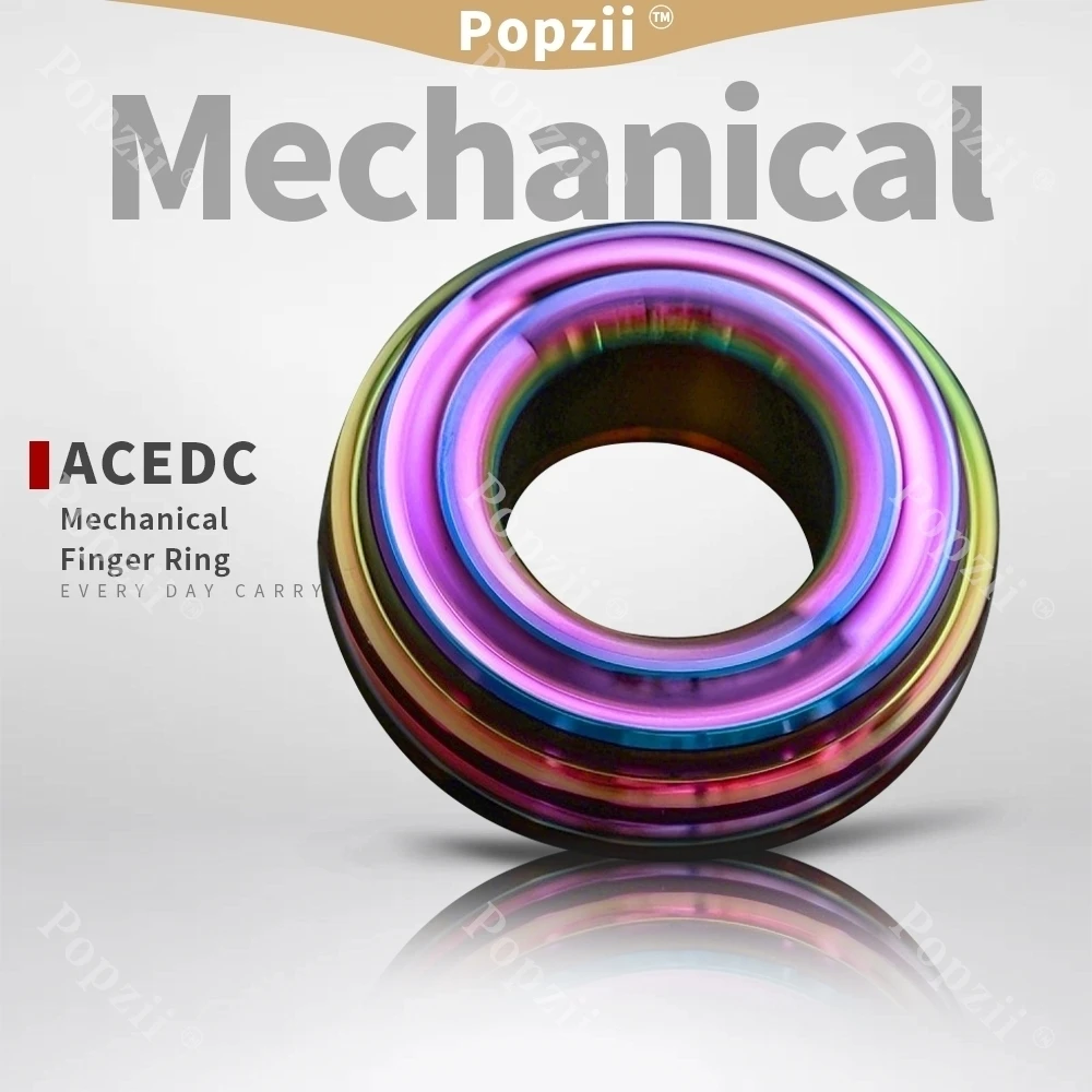 ACEdc anneau mécanique Fidget Spinner bout des doigts Gyro Fidgeting jouets jouets sensoriels pour adultes anneau à pression rotatif jouets d'anxiété