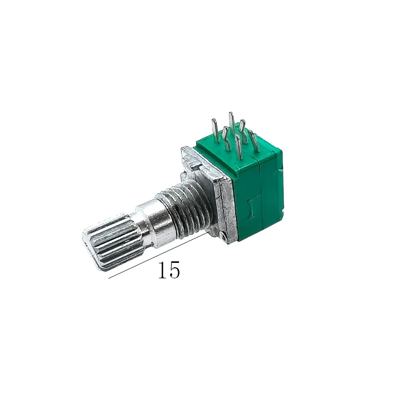 5pcs Precision Dual R09 Dual Channel Potentiometer 6pin B5K B10K B20K B50K B100K B500K Shaft 15mm