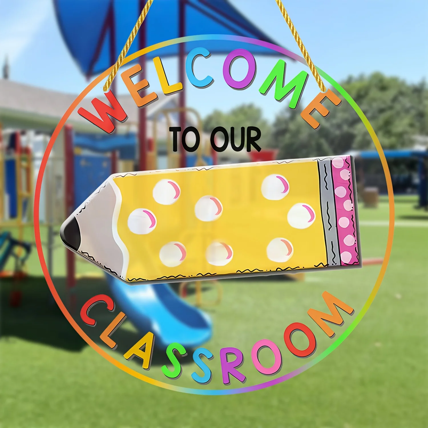 Welcome Classroom Door Sign Suncatcher,Round Acrylic Hanging Rainbow Maker,Windows,Classroom,Campus,Teacher Gift,home,Birthday