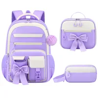 Cute Student Backpack 3pcs/set Primary Schoolbag Rabbits and Quicksand Kawaii Student Backpack Teenage Girls Handbag Rucksack 4