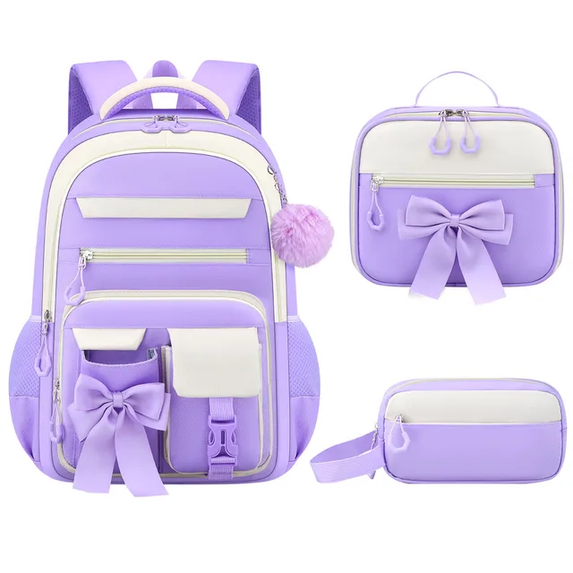 Cute Student Backpack 3pcs/set Primary Schoolbag Rabbits and Quicksand Kawaii Student Backpack Teenage Girls Handbag Rucksack 4