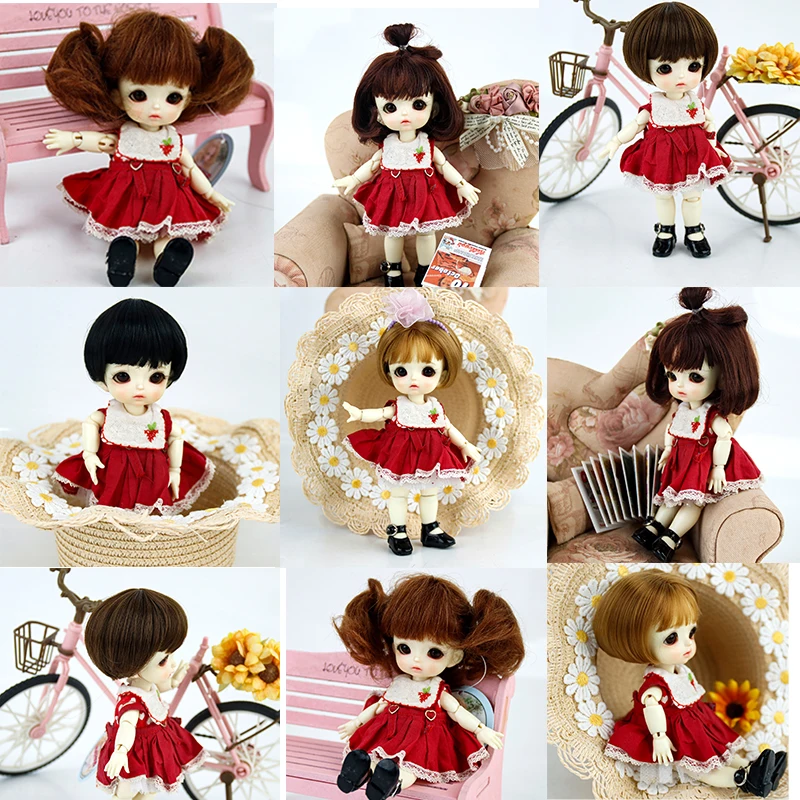 

Doll Wig 1/8 OB11 Short Straight Cut Air Bangs Hair Bobo Head Soft Fiber Doll Accessories for DIY BJD OB11 Doll