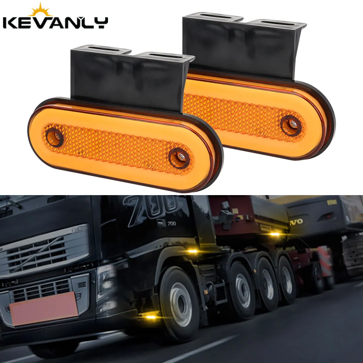 4Pcs 12V 24V LED Truck Side Marker Light 20SMD Universal Trailer Clearance Signal Lights for Truck Accessories