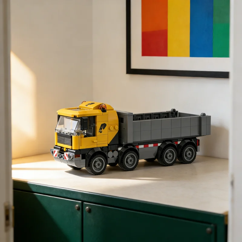 

357 деталей MOC: Тяжелый самосвал для городского строительства, модель из строительных блоков, подарок для самостоятельной сборки, креативный коллекционный декор премиум-класса
