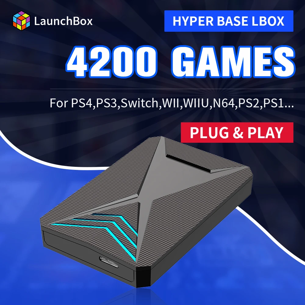 Launchbox 2TB Retro Game Hard Drive with 4200 AAA/Retro Games for Windows Plug&Play HDD Emulators for PS4/PS3/Switch/PS1/WIIU/SS