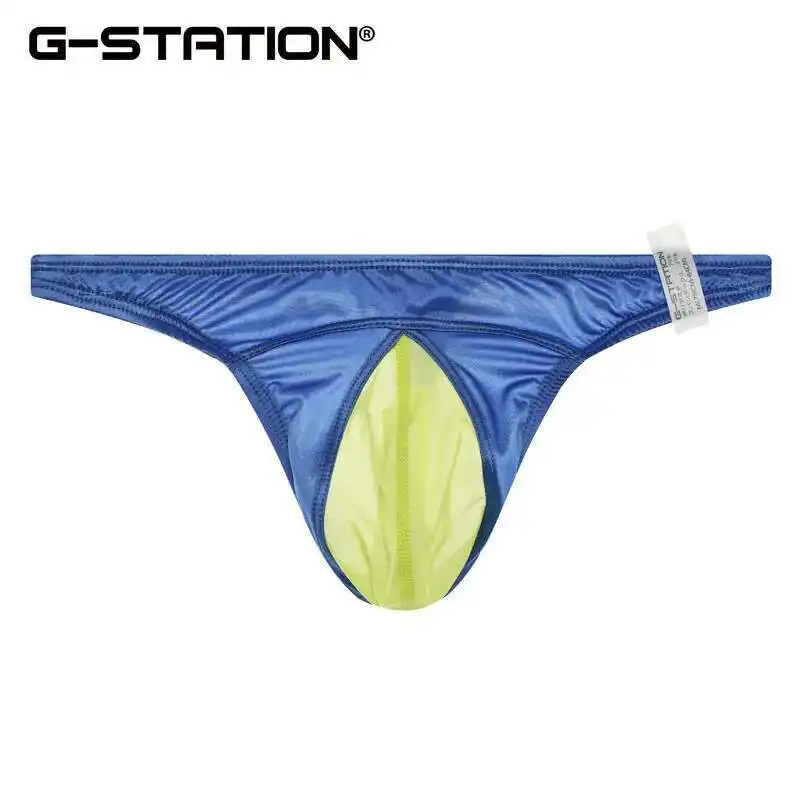 

Summer Glossy Men Satin Silk Mesh Lingerie Panties Plus Size Underwears Sexy Low Waist Briefs