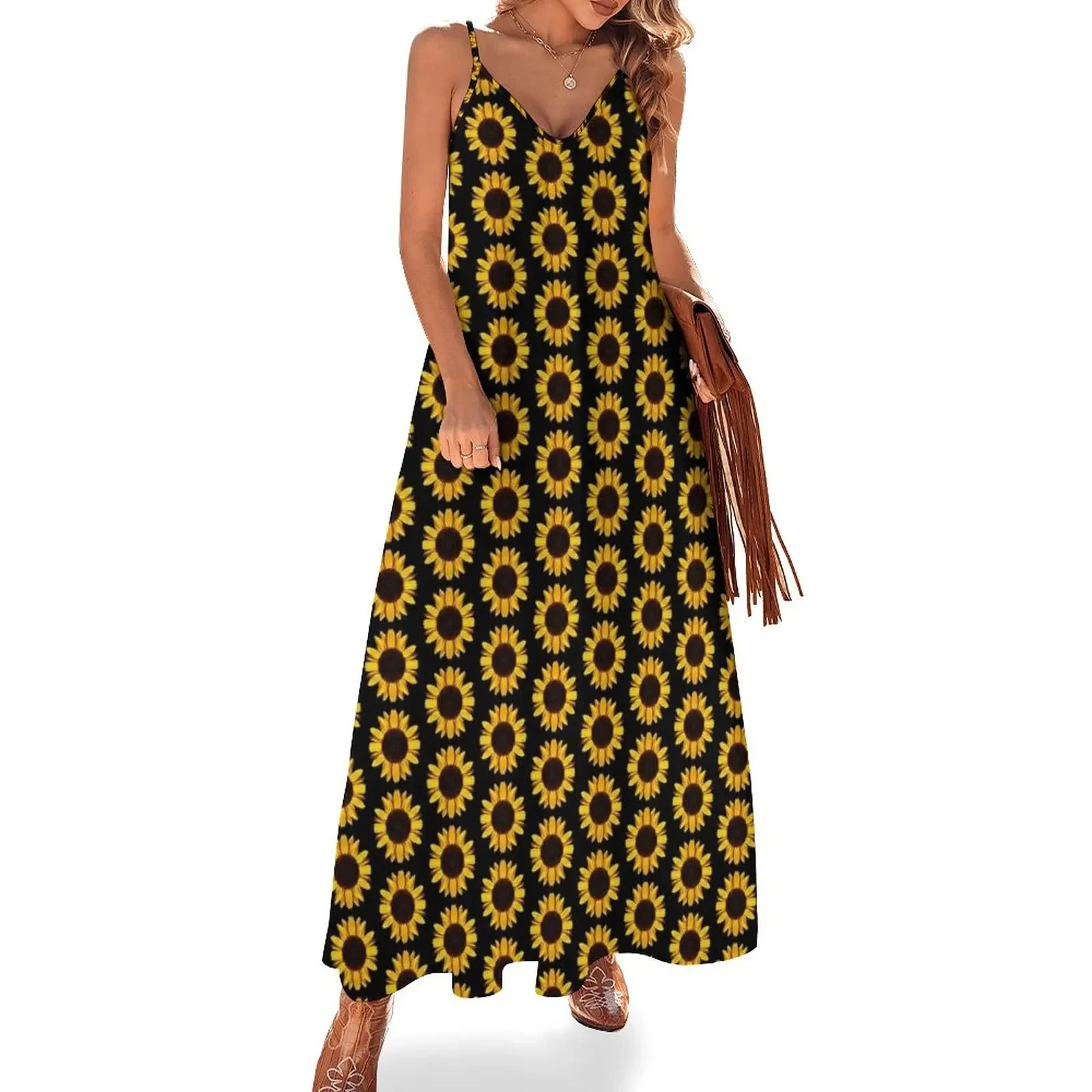 Sunflower Sleeveless Dress womans clothing long dresses for women elegant women's dresses for wedding cute dress