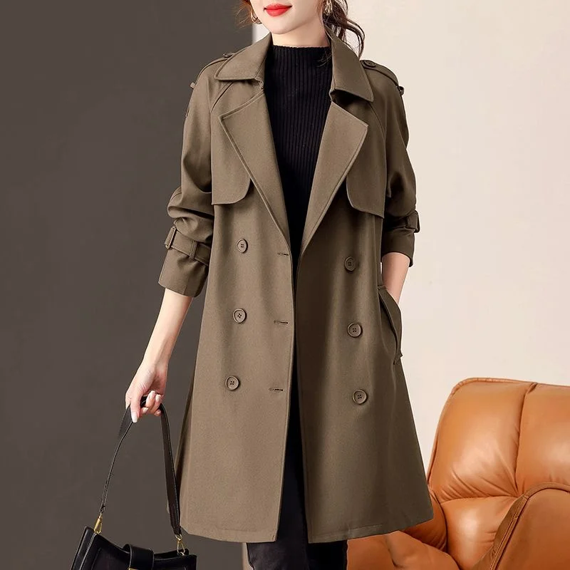 Imagem -02 - Trench Coat Estilo Britânico Feminino Cabolsa Longo Tamanho Grande Pequeno Explosão de Moda Novo Primavera e Outono 2024