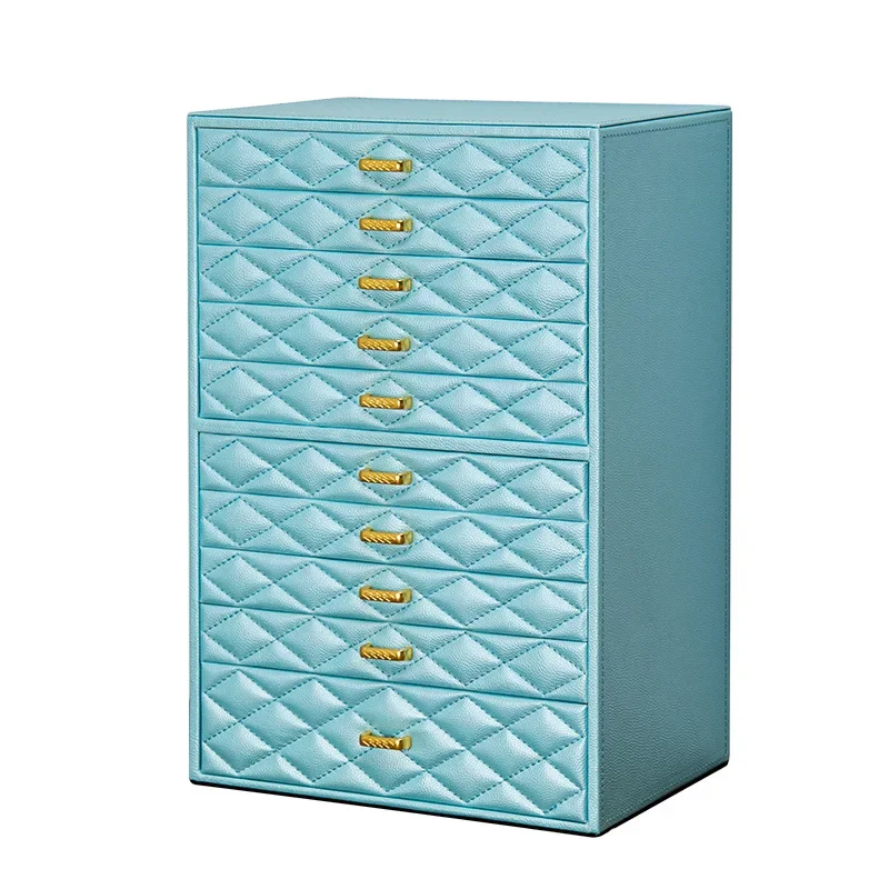 Luxury Leather Jewelry Box 6/10 Layer Large Capacity Organizer Box Bracelet Earrings Necklace Storage Boxes Home Decoration Gift