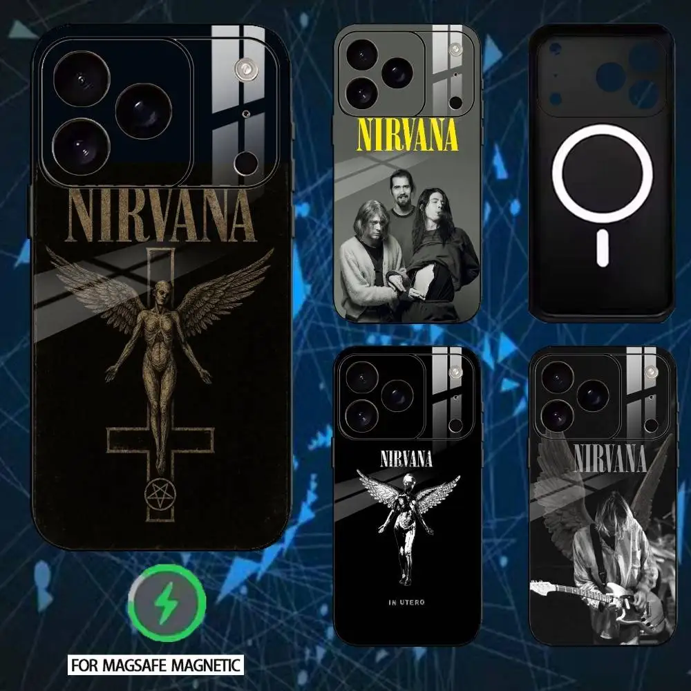 

Nirvana Rock Band Phone Case For iPhone 17,16,15,14,13,12,Plus,Pro,Max For Magnetic Wireless Charge