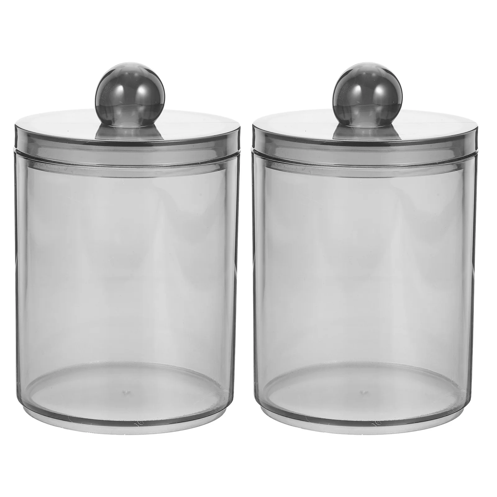 

2Pcs Clear Lidded Storage Jars for Cotton Pads Cotton Swabs Makeup Vanity Organizer Bathroom Storage Bathroom Jars with Lids Set