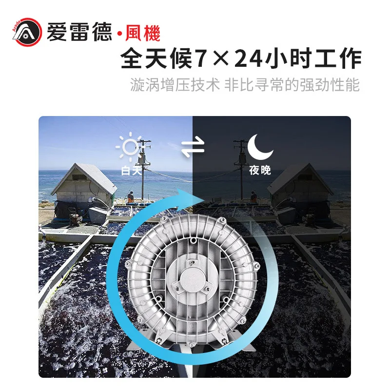 مناسبة لمروحة دوامة، منفاخ الضغط العالي XGB712-3000W مروحة الضغط العالي مضخة هواء دوامة منخفضة الضوضاء