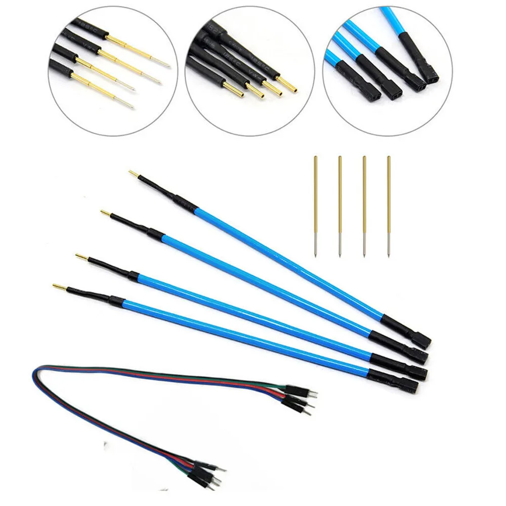 For LED BDM Frame 4Pcs Probe Pens With 4Pcs Connect Cables Set Tool Replacement For KTAG KESS KTM100 FGTECH BDM100 CMD DIMSPORT