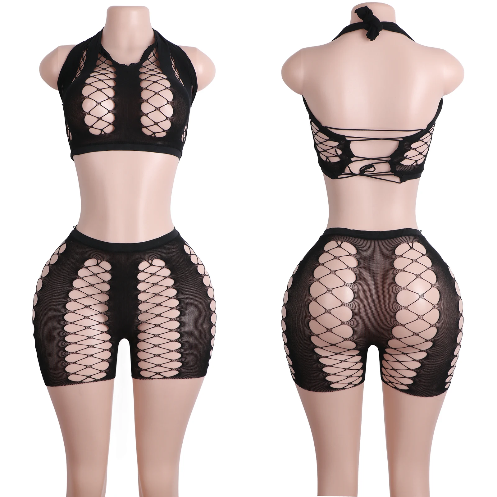 

Custom Lingerie Lace Straps Shorts Stage Hot Stripper Exotic Dancewear Bodysuit Costume Adults Performance Club Sexy Outfit