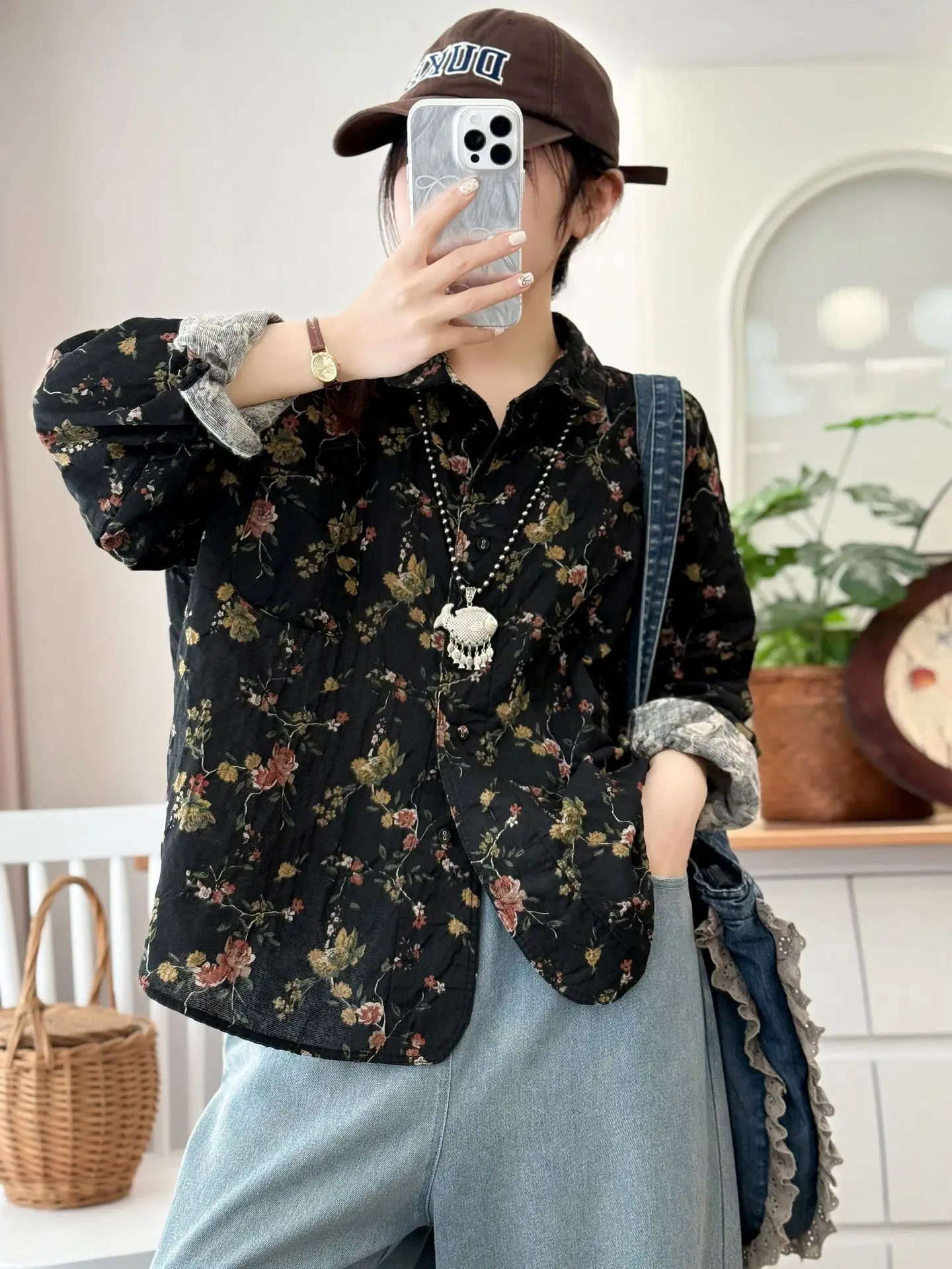 Mori Girls Autumn Spring Japan Style 100% Cotton Yarn Printed Shirts and Blouses Plus Size Fine Elegant Blouses Women Outerwear