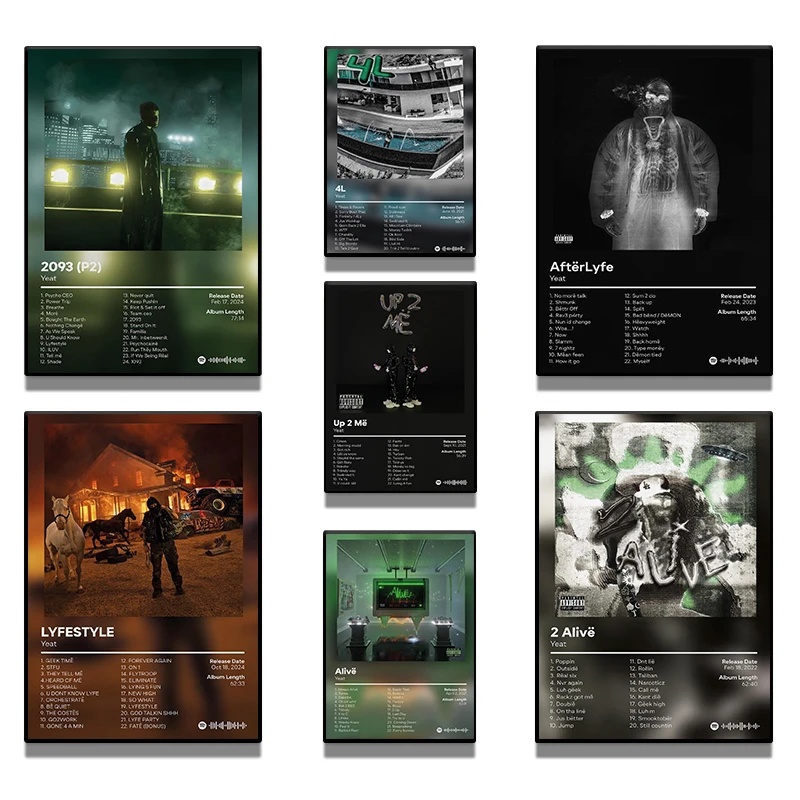 Popular Rapper Y-Yeat Posters Famous Singer Music Album Modern Prints Canvas Painting Wall Art Pictures Home Living Room Decor