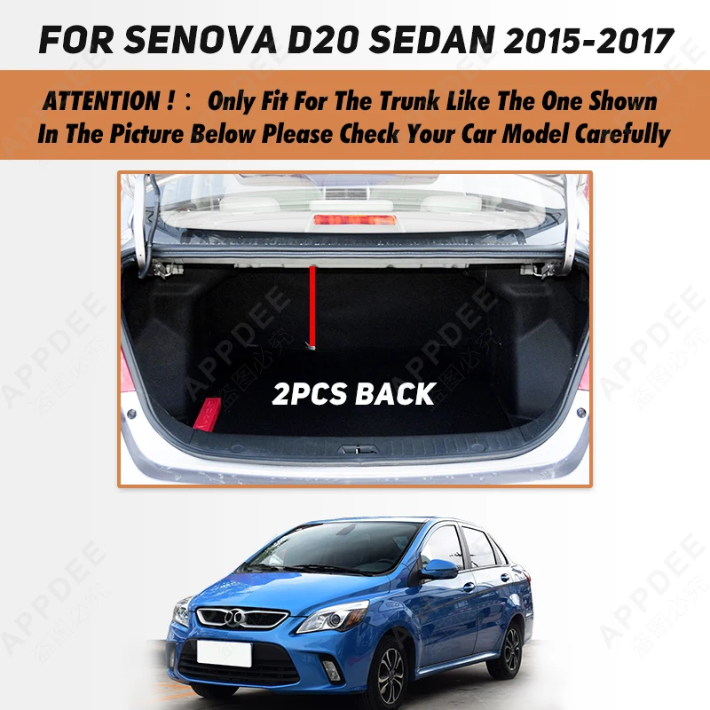 Auto Full Coverage Trunk Mat For Beijing Senova D20 sedan 2015-2017 16 Car Boot Cover Pad Interior Protector Accessories