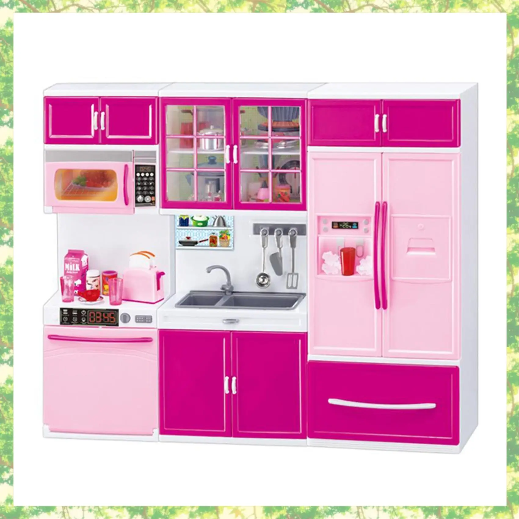 Ensemble d'armoires de cuisine de Simulation T84C, outils de cuisine pour enfants, Mini ensembles de vaisselle, ensemble de jeu pour maison de poupée pour filles