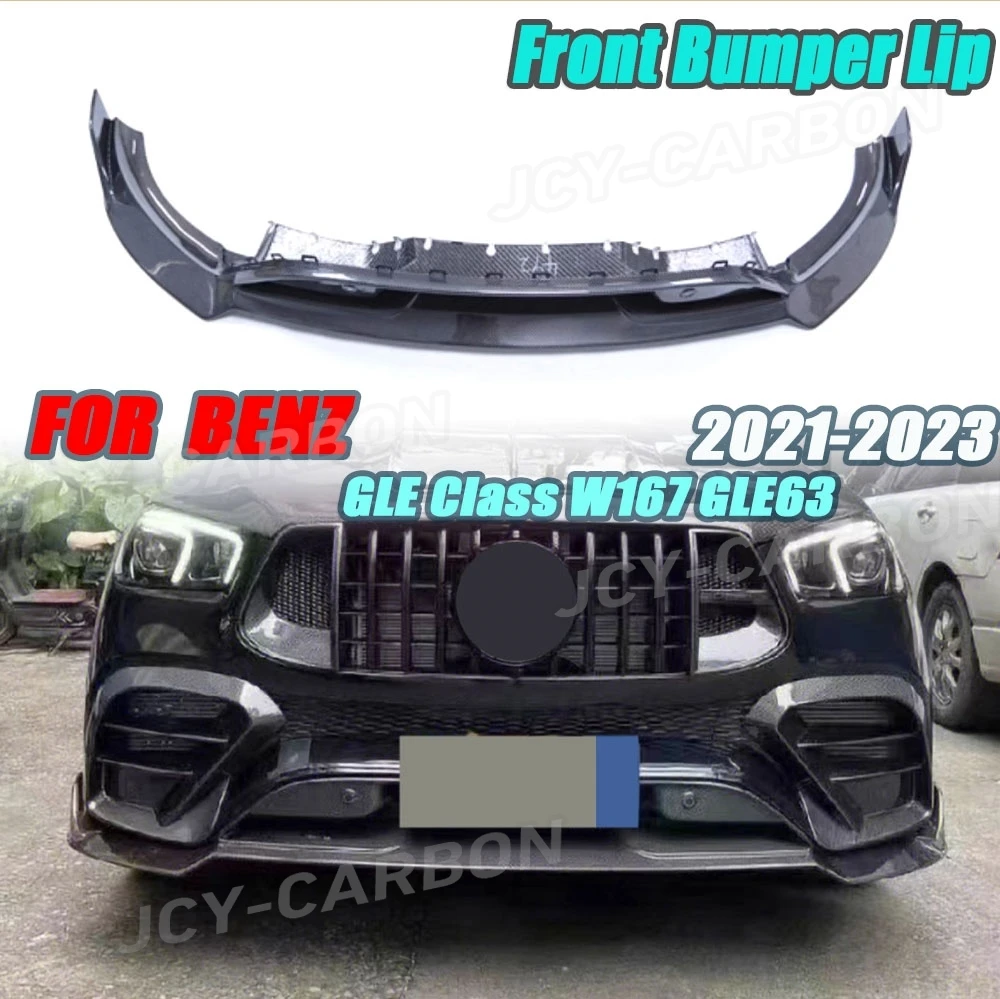 

For Benz GLE Class W167 GLE63 AMG SUV 2021 2022 2023 Car Front Bumper Lip Spoiler Splitter Bumper Chin Cover Body Kits