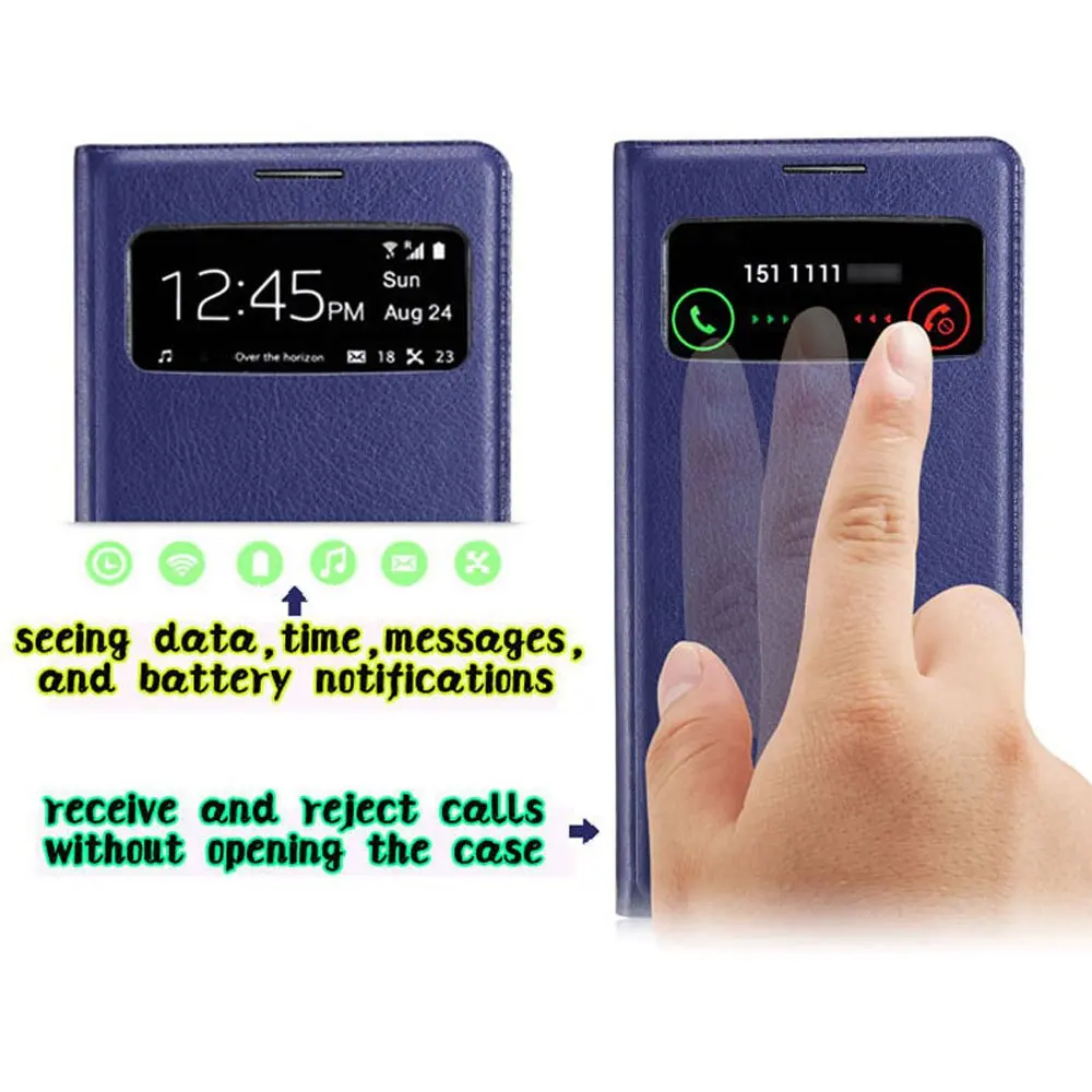 Akıllı görünüm Flip kapak deri telefon kılıfı için Samsung Galaxy S4 Mini S4 S 4 S4mini GT I9190 I9192 I9195 i9500 GT-I9190 GT-I9192