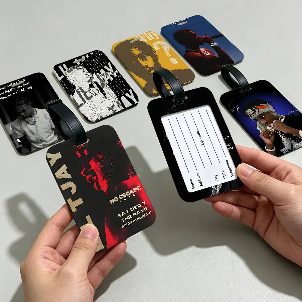 Etiqueta de PVC Antipérdida para Maleta con Tarjeta de Información, Ligera, para Identificar Equipaje en Viajes Diarios, Estilo Lil Tjay Pop Rapper