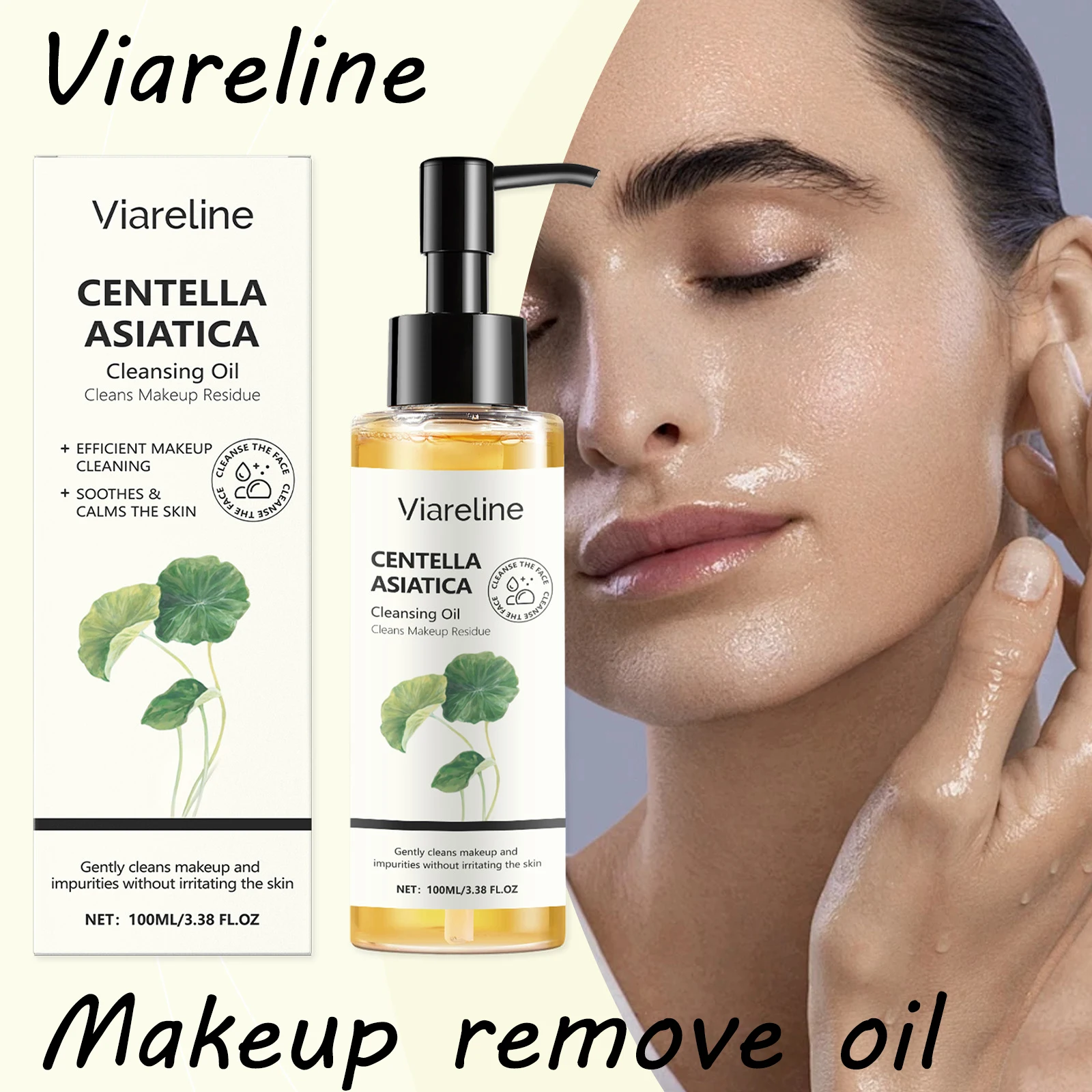 

Viareline Centella Макияж Удаление масла Нежное растворение макияжа лица Не плотное увлажнение Восстановление блеска кожи Очиститель для лица Centella