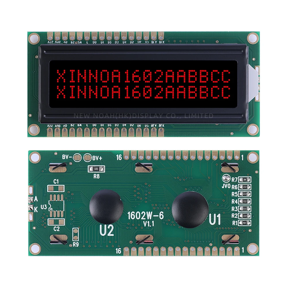 BTN black film Red 1602W-6 Multiple Word Libraries 2*16 LCD Voltage 5V 3.3V Controller AIP31066L Character Display Screen