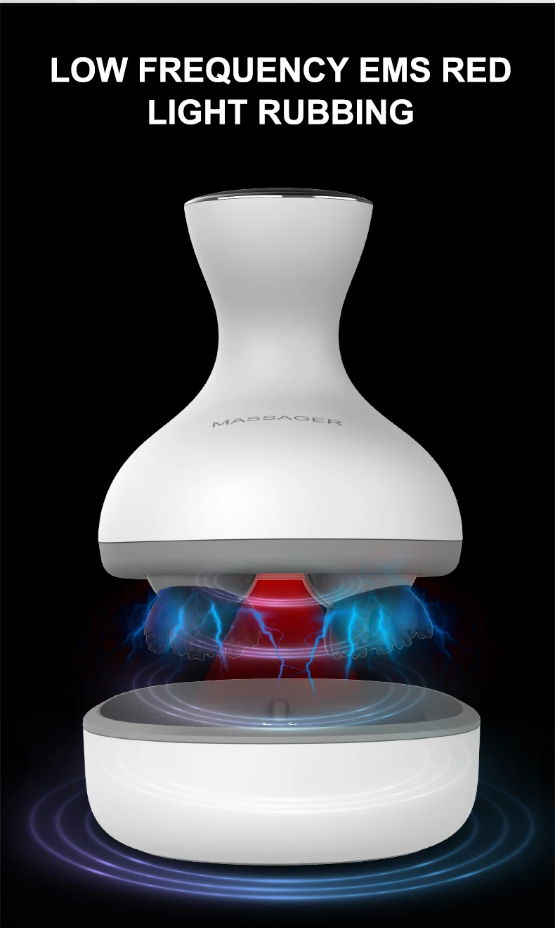 

Массажер для головы EMS с микротоком, интеллектуальный водонепроницаемый электрический массажер для головы, электрический массажер для осьминога