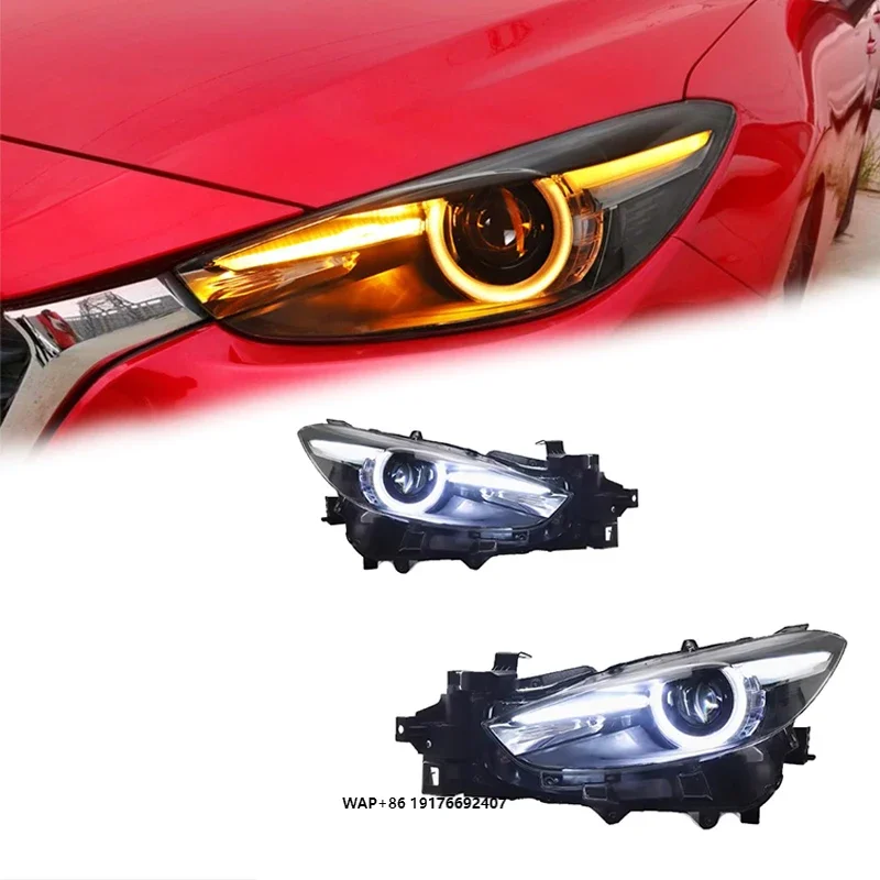 FT Car Lights forMazda 3 Alexa Headlights 2014-2019 Full LED Projetor Headlamp Daytime Running Light Automotive Accessories