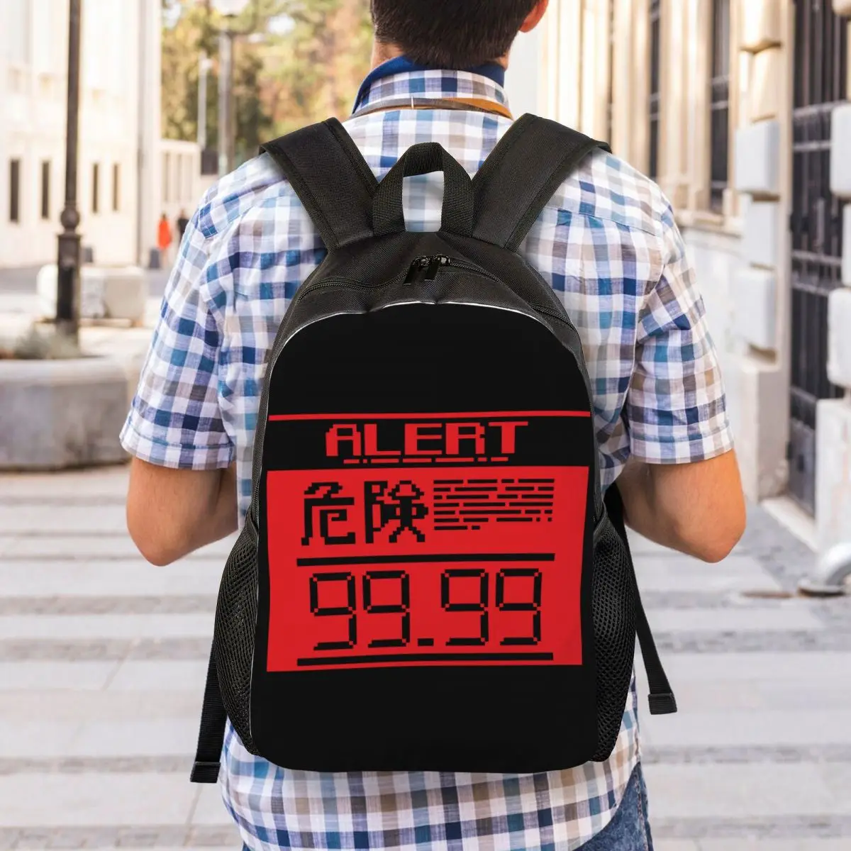 Metall ausrüstung solide Alarm modus Englisch Rucksack für Jungen Mädchen Videospiel College School Reisetaschen Bücher tasche passt 15 Zoll Laptop