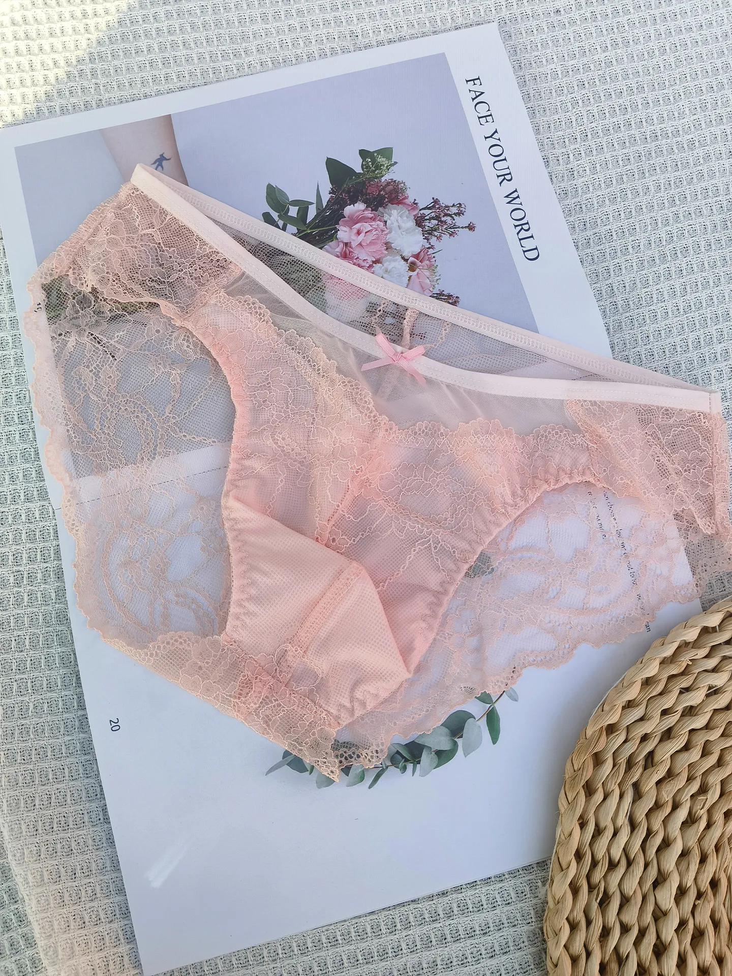 

Handmake Man's Lace Brief Panty Live Show Dance DJ Club Bar Costume Private LGBQT BF Hip Half Sheer Sexy