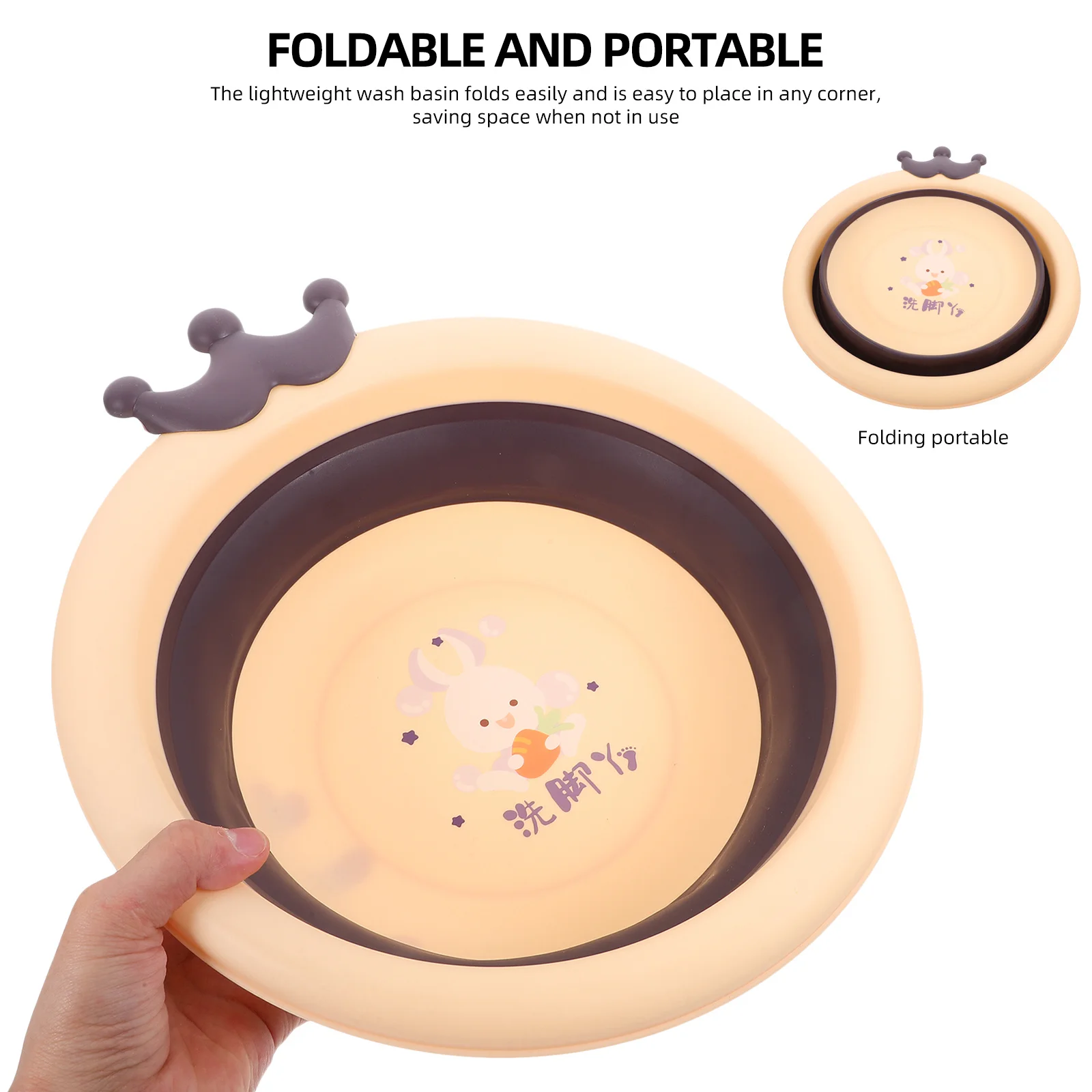 

Infant Wash Basin Foldable Cartoon Baby Washing Tub Thickened Portable Newborn Face Washing Basin For Bathroom Camping Kitchen
