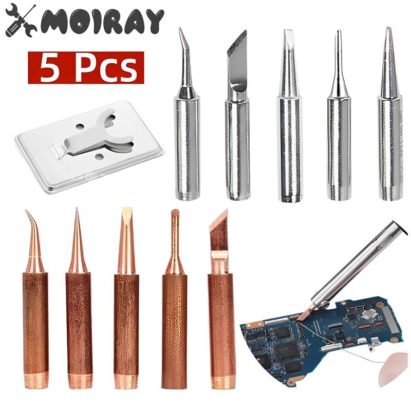 900M-T Pure Copper Soldering Iron Tip Lead-free Solder Tips Welding Head BGA Soldering Tools Branding Iron Soldering Tools