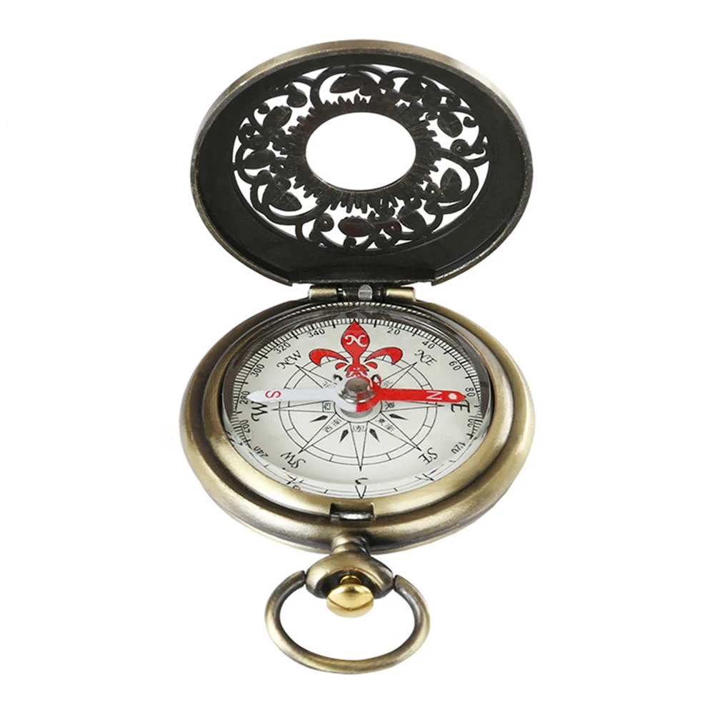 

Retro Outdoor Hiking Navigation Compass Vintage Bronze Pocket Compass Kid Gift Retro Pocket Watch Compass Outdoor Tool