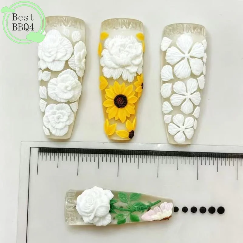 (BBQ4)3D 투명 실리콘 손톱 금형 DIY 네일 아 - Art Craft Template 리뷰 및 가격