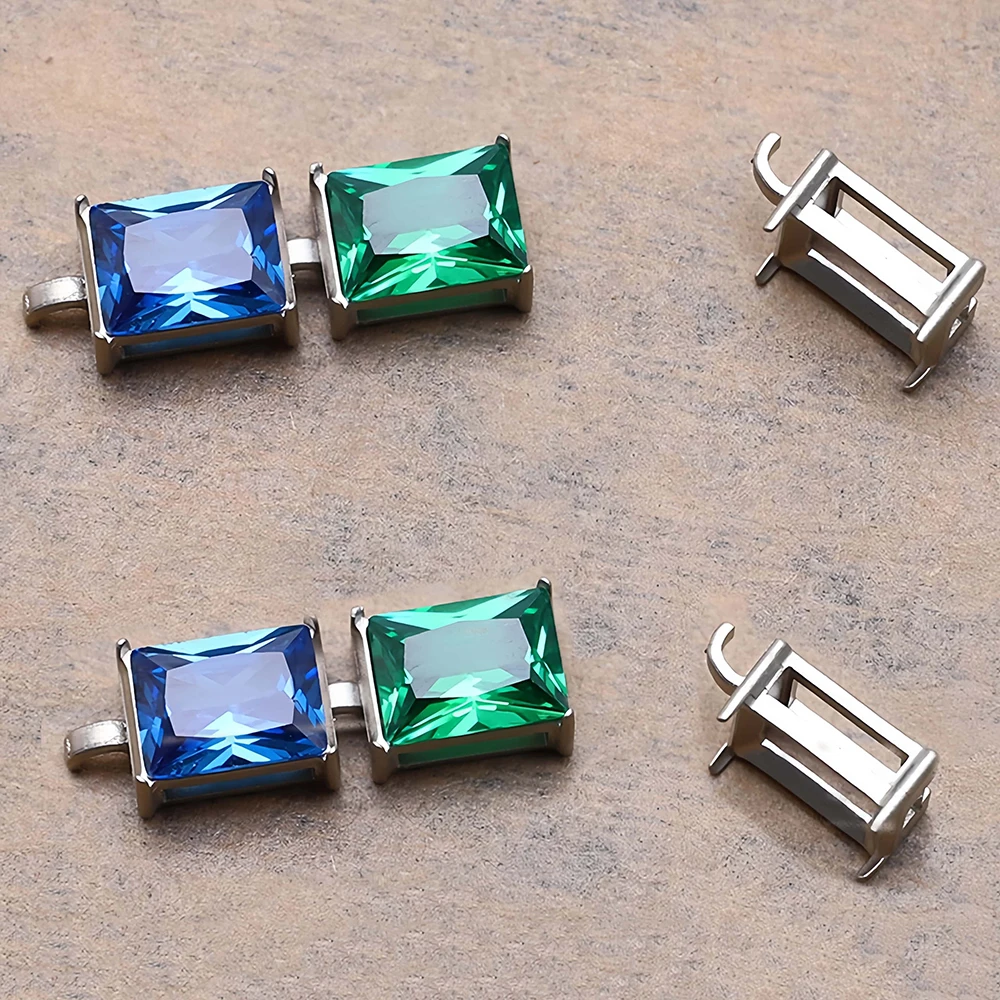 5-10 Stück rechteckige leere Krallenfassungen für Kristallsteine, 6x8mm, für Tennisarmbänder, Halsketten, Strass-Basiskrallen – Detail 4