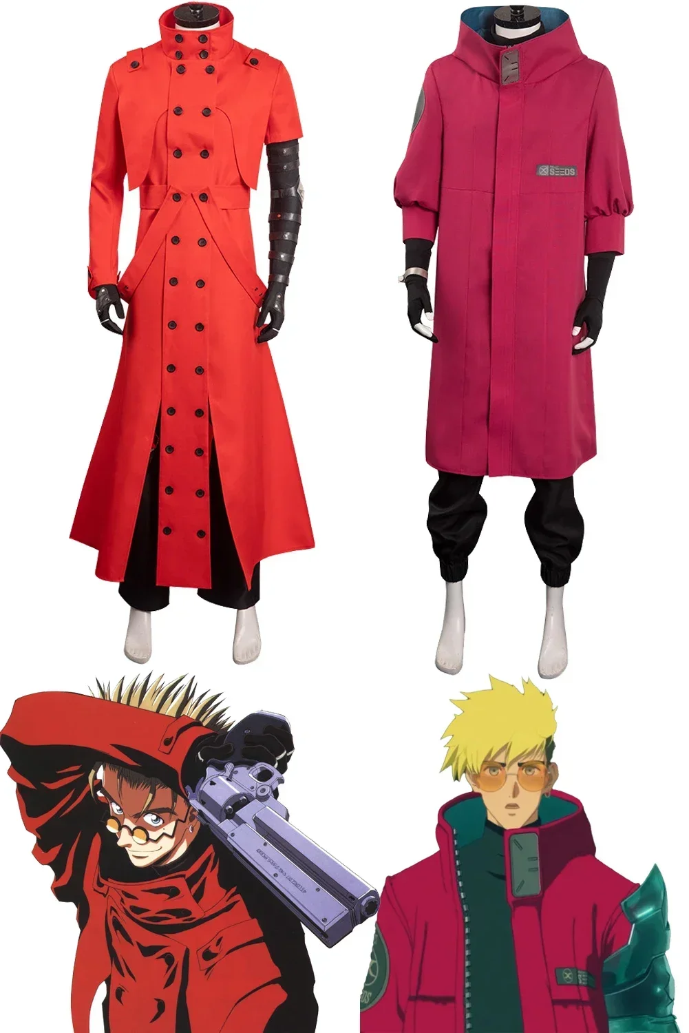 Vash The Stampede Cosplay Men Costume Anime Trigun Roleplay Fantasia Red Outfits Man Halloween Carnival Party Clothes For Male