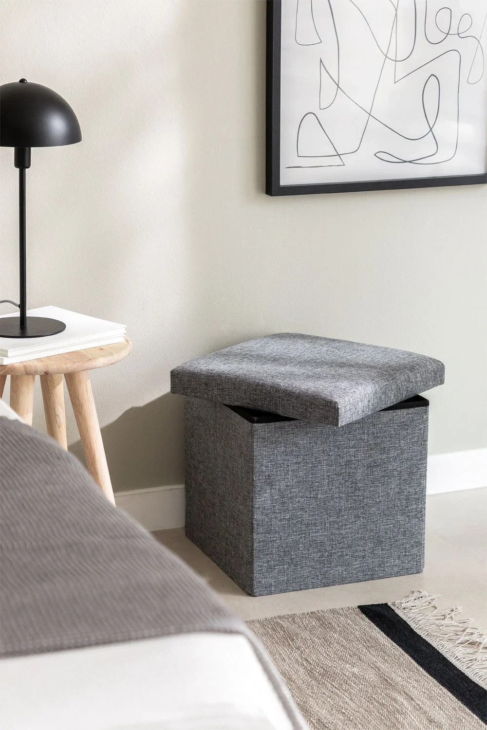 Storage Ottoman for Living Room, Foldable Upholstered Bench with Polyester Fabric, Comfortable Footrest, Available in 3 Sizes: 38x38x38cm, 78x38x38cm, 45x25x25cm. Ideal as Extra Seating, Toy Box, or Footstool.