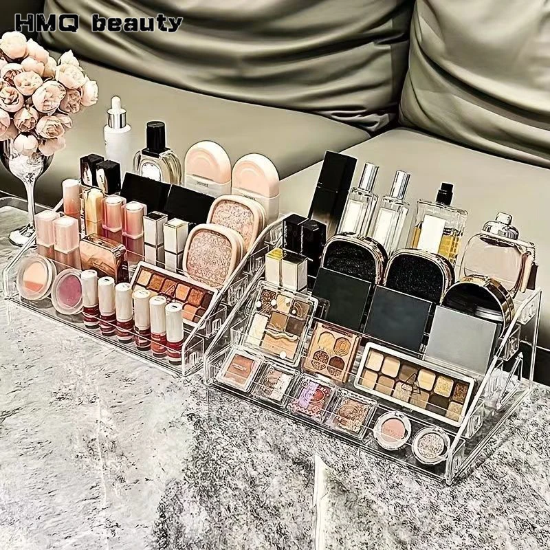 Transparent Cosmetic Organizer Display Case Multi-Layer Makeup Brushes Lipsticks Jewelry Hairpin Storage Rack Desktop Holder