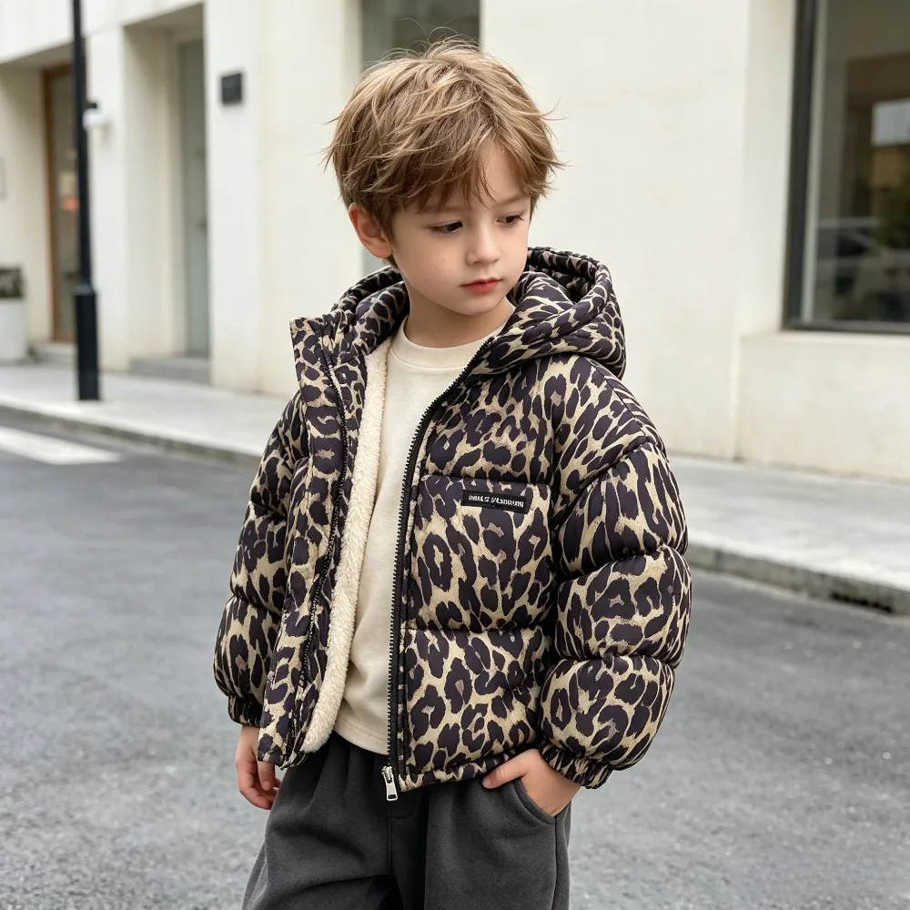 Toddler Winter Fleece Lined Jacket Hooded Warm Padded Coat Sherpa Inner Kids Baby Boys Girls 1-6 Years Daily Wear Outerwear