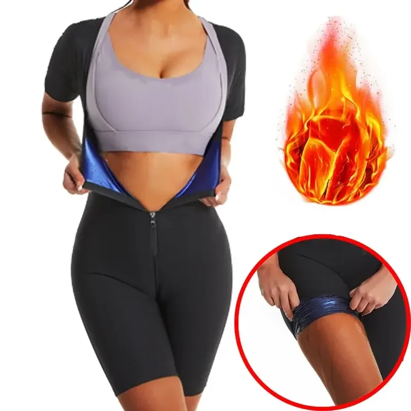 

2025 Women High Compression Bodysuit Shapewear Fitness Girdles Sauna Sweat Suits Belly Slimming Sheath Weight Loss Body Shaper