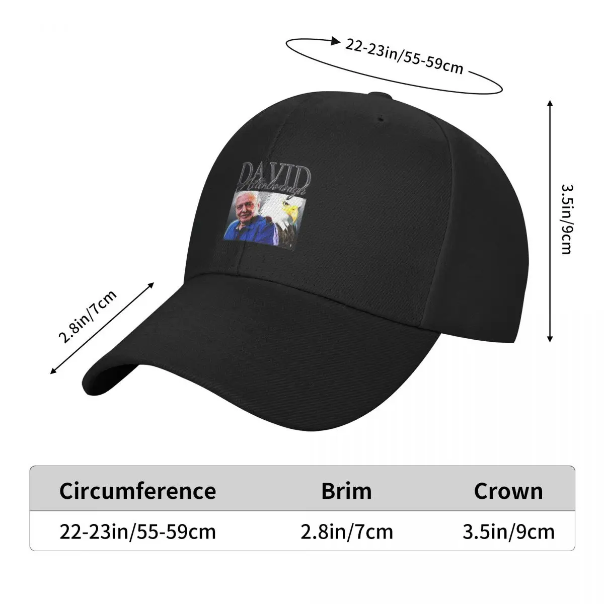 David Attenborough (1) Baseball Cap Hat Baseball Cap sun hat Men's Luxury Women's