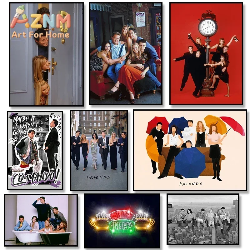 Friends TV Show Poster Central Perk Design Quotes Friends Canvas Painting Print Wall Art Pictures for Living Room Decor Cuadros