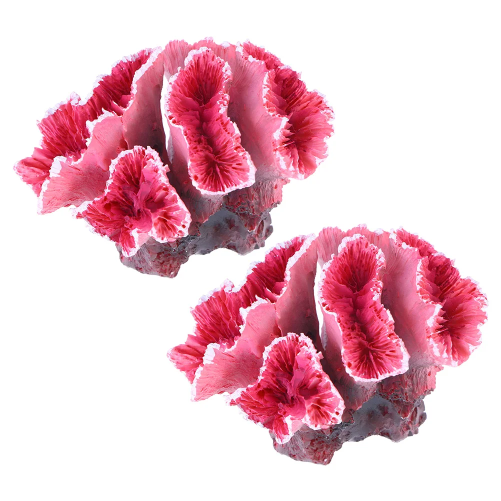 

2Pcs Simulation Coral for Aquarium Artificial Resin Coral Decor Fish Tank Ornament Natural Landscaping Adornment Lifelike