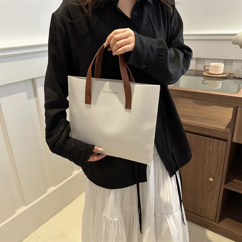 2024 Women Tote Bag Fashion Retro Girls Shopper Bag Luxury Pu Leather Underarm Pouch Large Capacity Handbag Quality Shoulder Bag